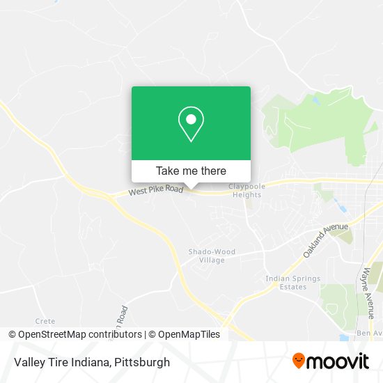 Valley Tire Indiana map