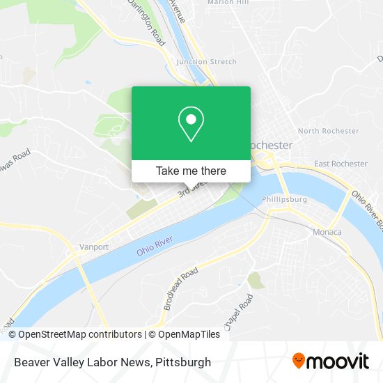 Beaver Valley Labor News map