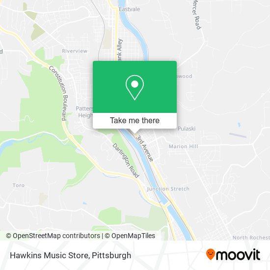 Hawkins Music Store map