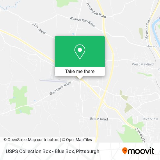 Mapa de USPS Collection Box - Blue Box