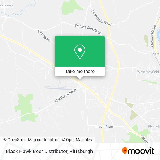 Black Hawk Beer Distributor map