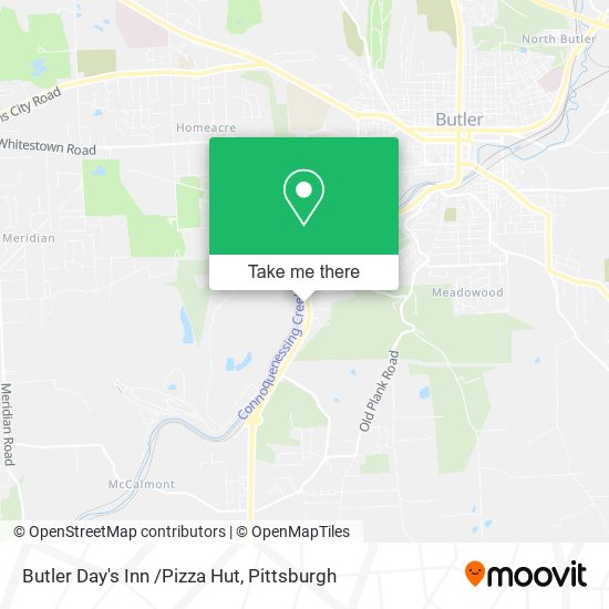 Butler Day's Inn /Pizza Hut map