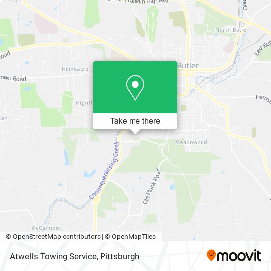 Atwell's Towing Service map