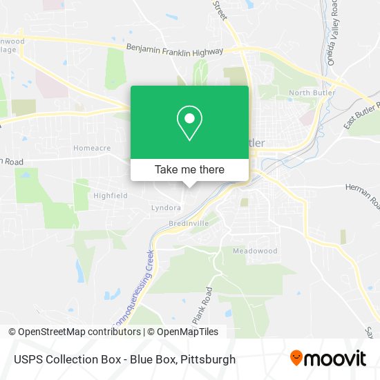 USPS Collection Box - Blue Box map