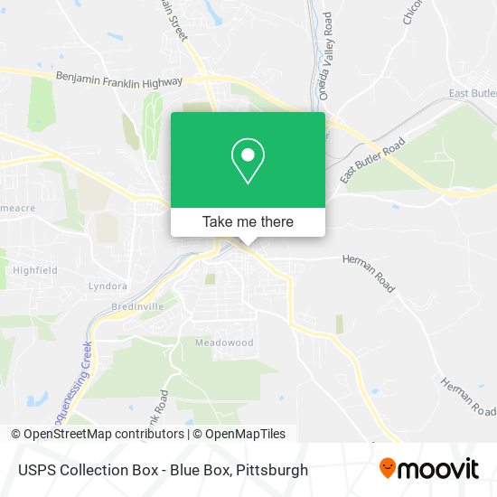 Mapa de USPS Collection Box - Blue Box