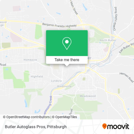 Butler Autoglass Pros map