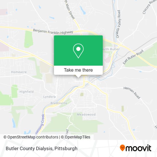 Butler County Dialysis map