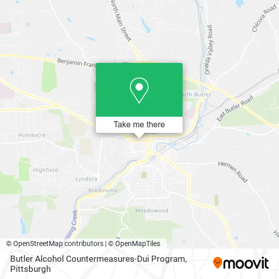 Butler Alcohol Countermeasures-Dui Program map