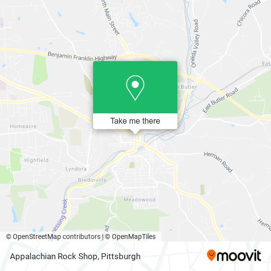 Appalachian Rock Shop map