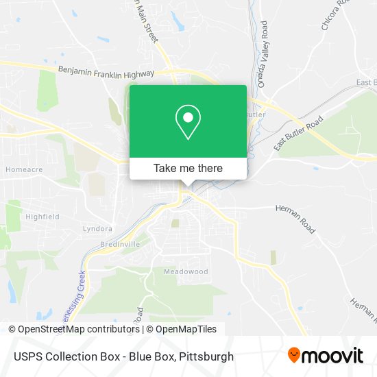 Mapa de USPS Collection Box - Blue Box