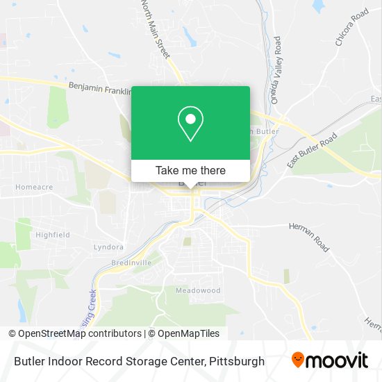 Butler Indoor Record Storage Center map