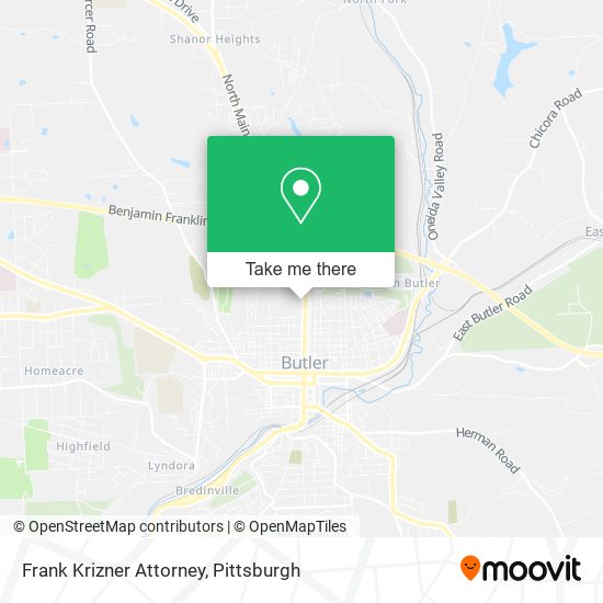 Frank Krizner Attorney map