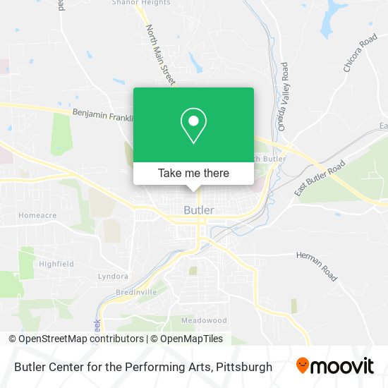 Mapa de Butler Center for the Performing Arts