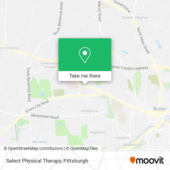 Mapa de Select Physical Therapy