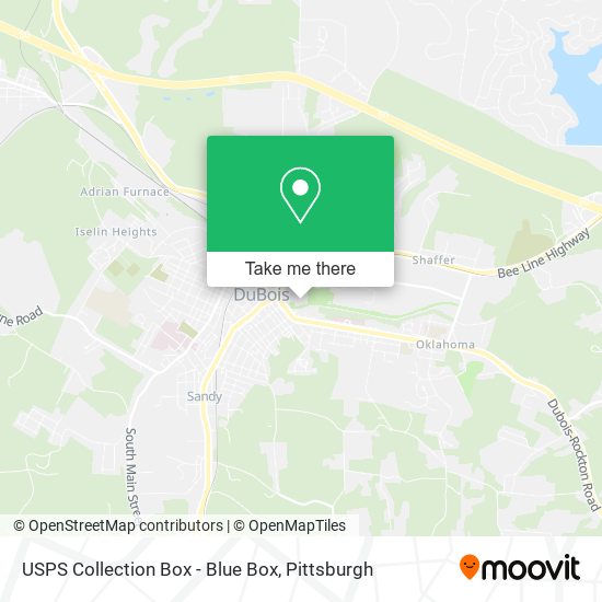 Mapa de USPS Collection Box - Blue Box