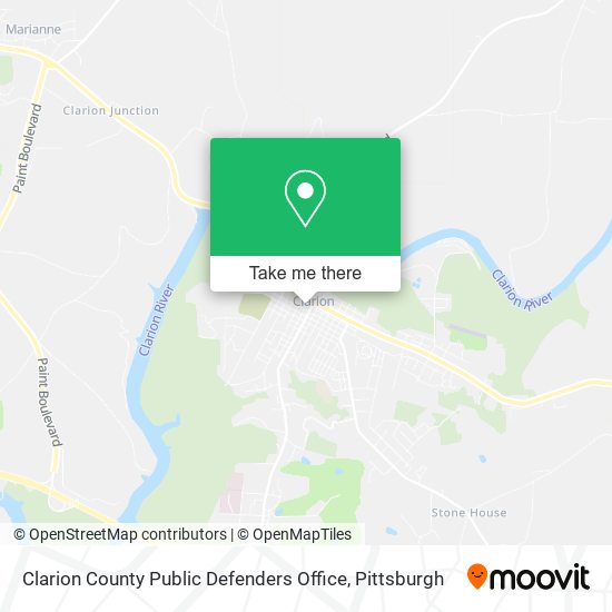 Clarion County Public Defenders Office map