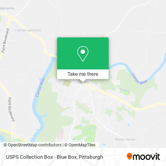 USPS Collection Box - Blue Box map