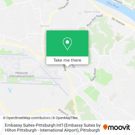 Embassy Suites-Pittsburgh Int'l (Embassy Suites by Hilton Pittsburgh - International Airport) map