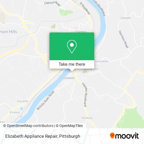 Elizabeth Appliance Repair map