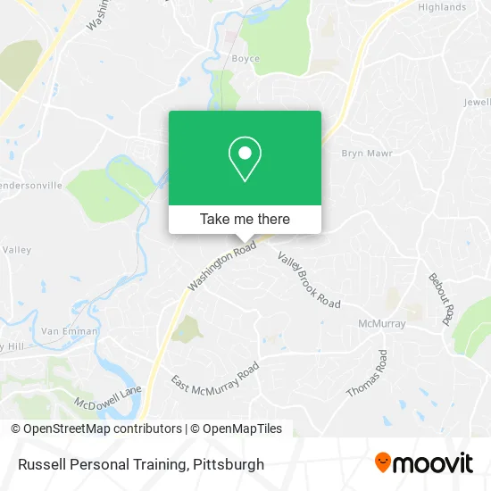 Russell Personal Training map