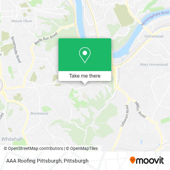 AAA Roofing Pittsburgh map