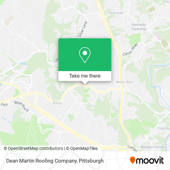 Dean Martin Roofing Company map