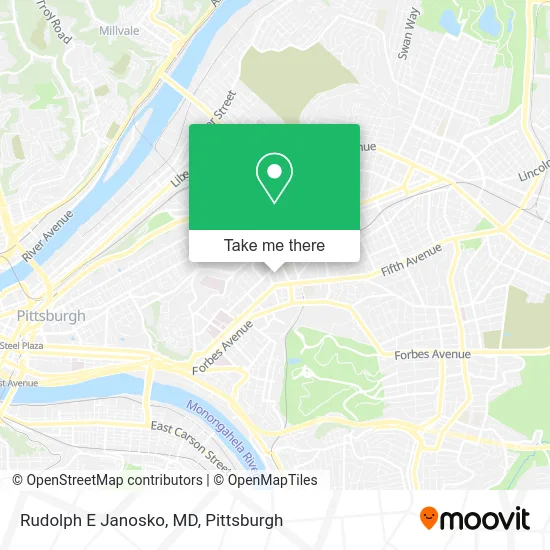 Rudolph E Janosko, MD map