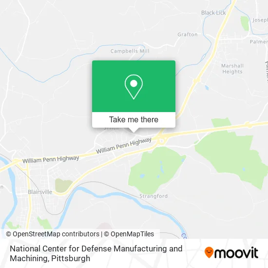 National Center for Defense Manufacturing and Machining map