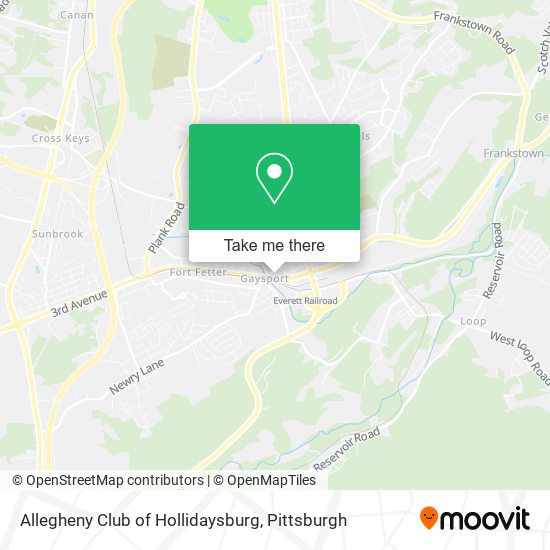 Allegheny Club of Hollidaysburg map