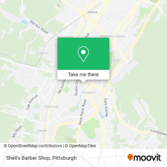 Shell's Barber Shop map