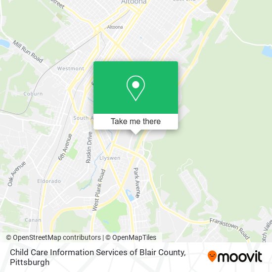 Child Care Information Services of Blair County map
