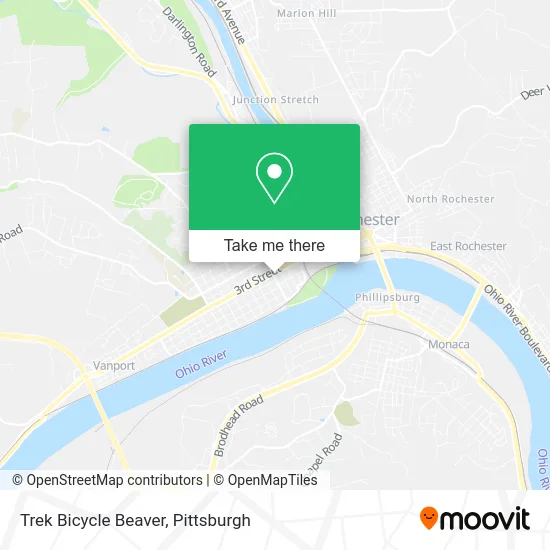 Trek Bicycle Beaver map