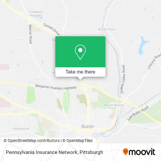 Mapa de Pennsylvania Insurance Network