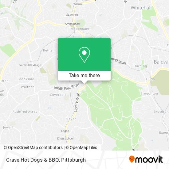 Crave Hot Dogs & BBQ map