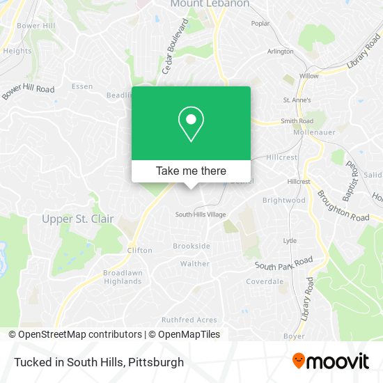 Mapa de Tucked in South Hills