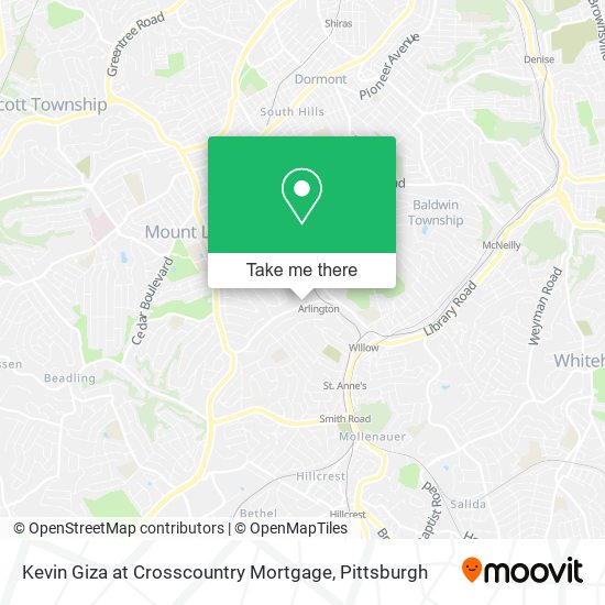 Kevin Giza at Crosscountry Mortgage map