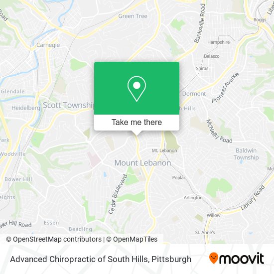 Advanced Chiropractic of South Hills map