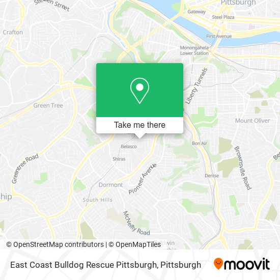 East Coast Bulldog Rescue Pittsburgh map