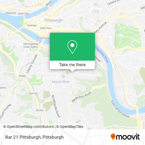 Mapa de Bar 21 Pittsburgh