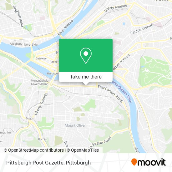 Mapa de Pittsburgh Post Gazette