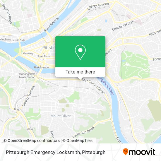 Pittsburgh Emergency Locksmith map