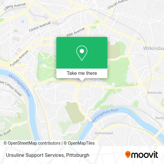 Ursuline Support Services map