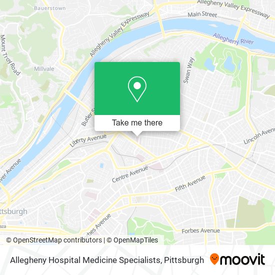 Mapa de Allegheny Hospital Medicine Specialists