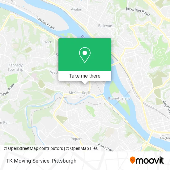 TK Moving Service map