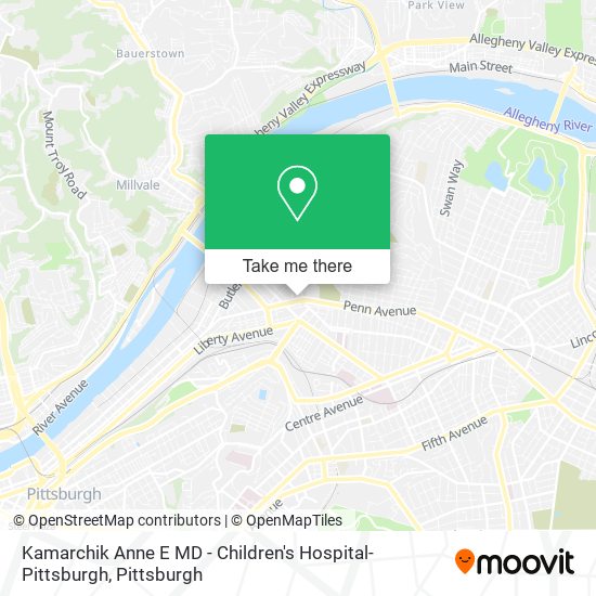 Kamarchik Anne E MD - Children's Hospital-Pittsburgh map