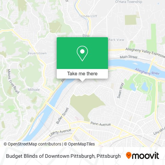 Budget Blinds of Downtown Pittsburgh map