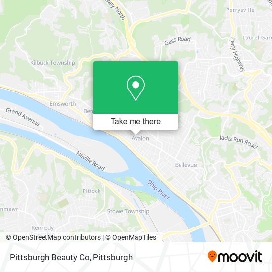 Mapa de Pittsburgh Beauty Co