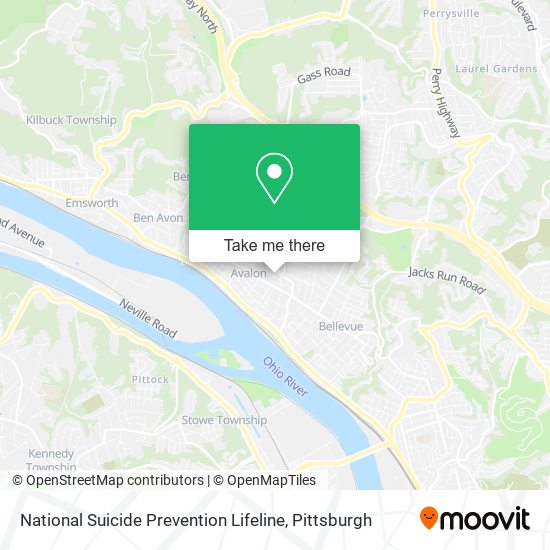 Mapa de National Suicide Prevention Lifeline
