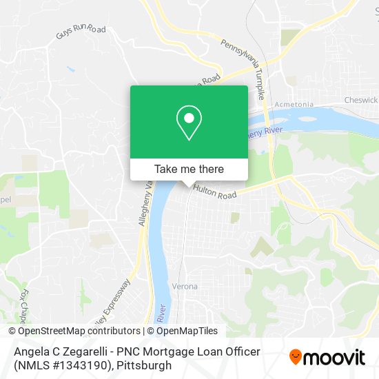 Mapa de Angela C Zegarelli - PNC Mortgage Loan Officer (NMLS #1343190)
