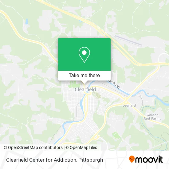 Clearfield Center for Addiction map